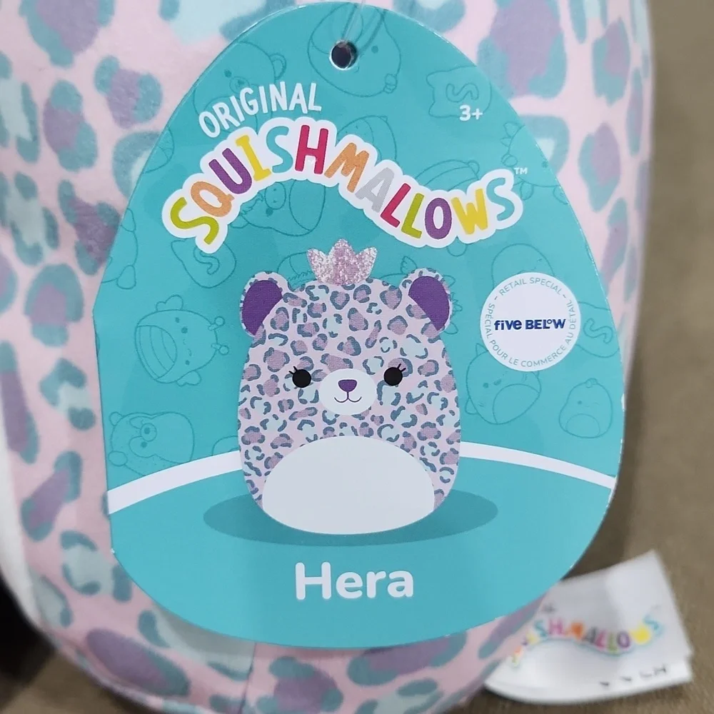 Squishmallows Hera the purple and pink Cheetah Kellytoy Plush stuffed animal 7in